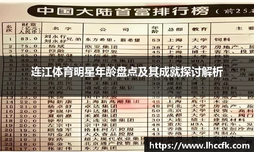 连江体育明星年龄盘点及其成就探讨解析